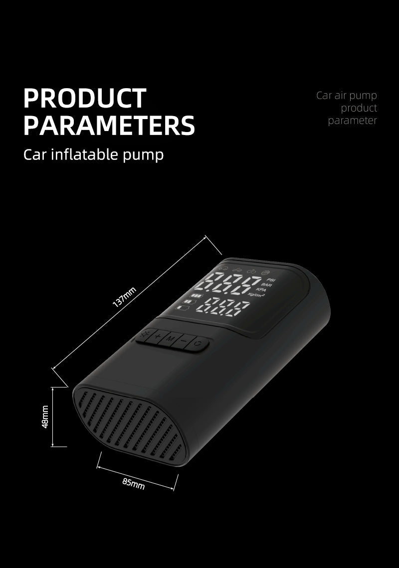 Mini pompe à air électrique portable S72, gonflage rapide, arrêt automatique