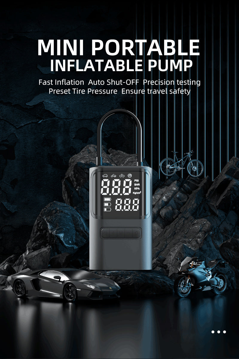 Mini pompe à air électrique portable S72, gonflage rapide, arrêt automatique