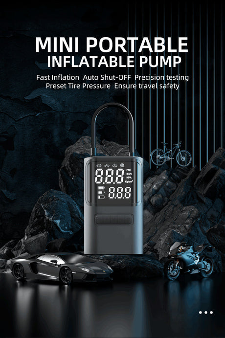 Mini pompe à air électrique portable S72, gonflage rapide, arrêt automatique