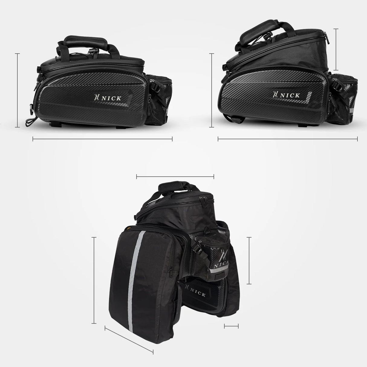 Sacoche de porte-bagages pour vélo NICK 17-35 litres